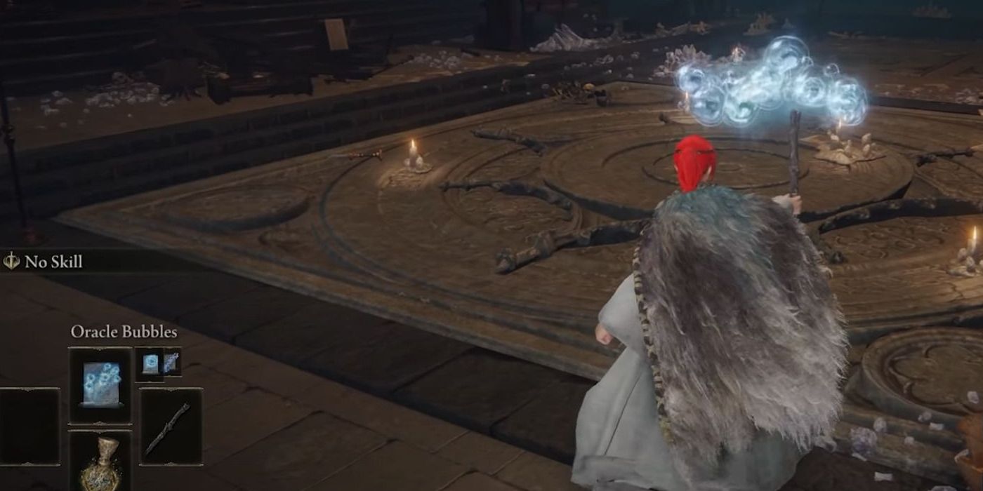 Elden Ring Oracle Bubbles spell in action