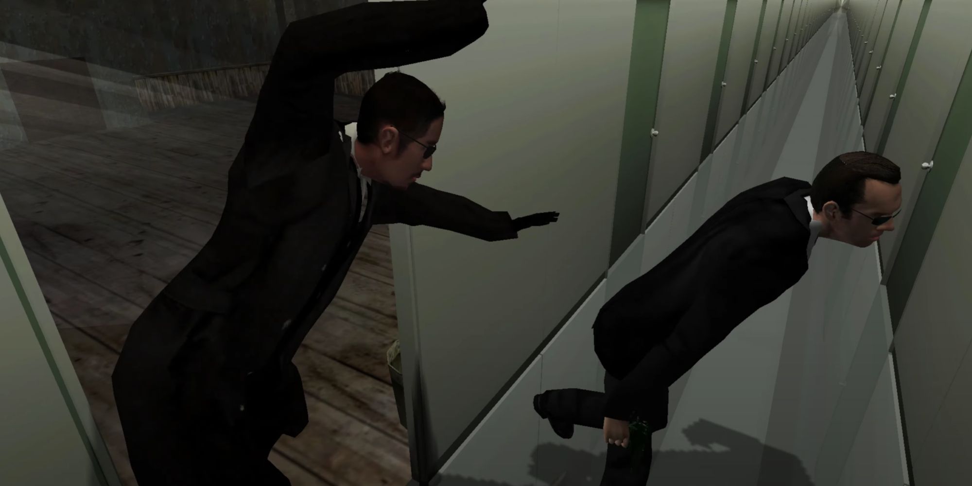 Ghost fighting Agent Smith in Enter The Matrix