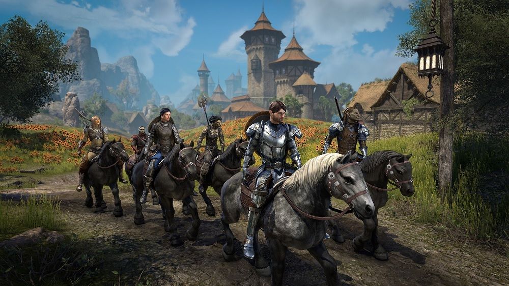 The Elder Scrolls Online Group riding into an adventure