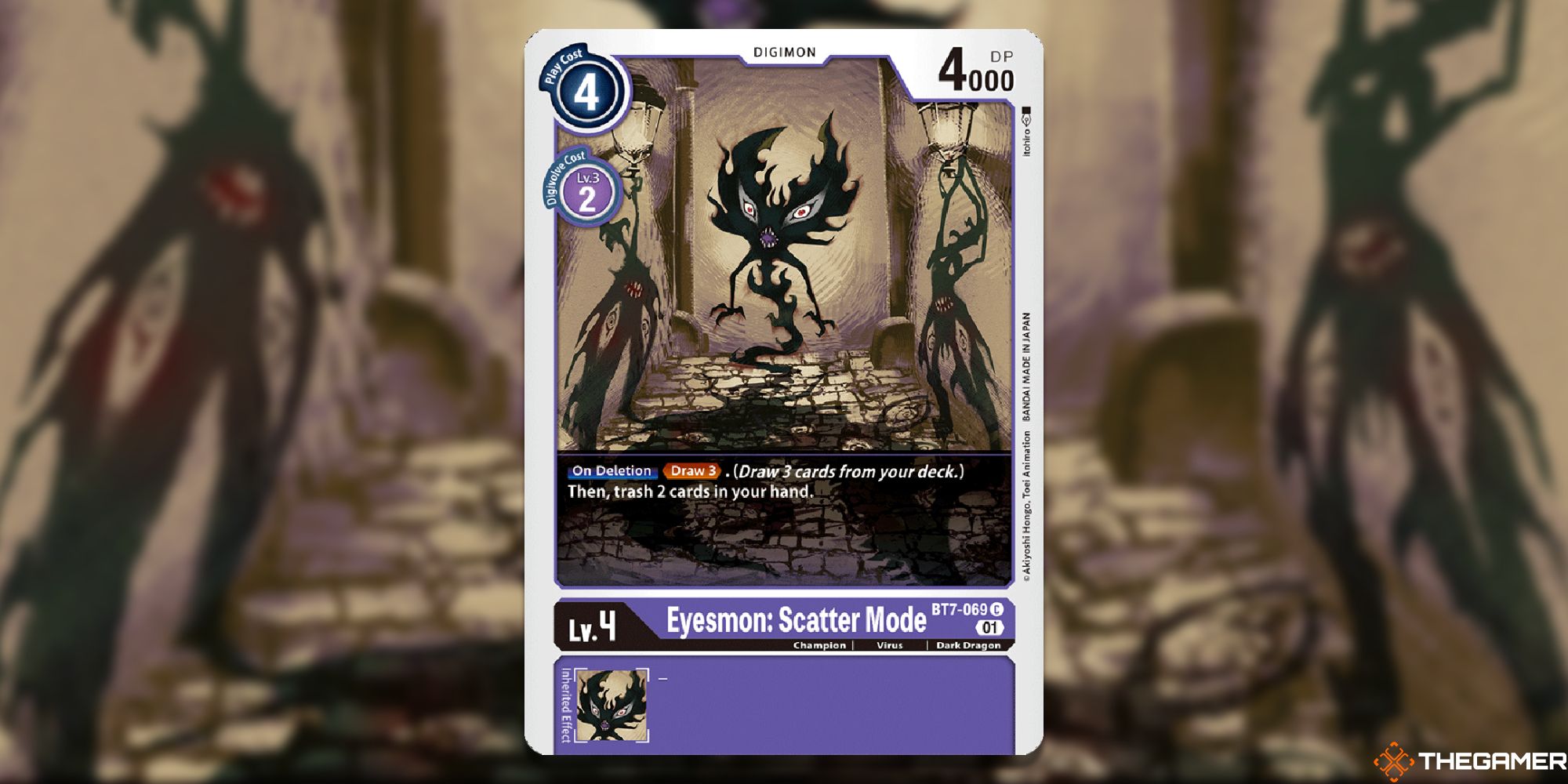 eyesmon scatter mode card from digimon card game
