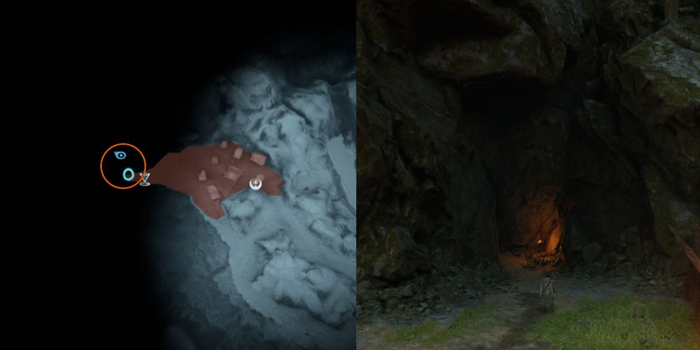 This memory can be found inside of a cave at the most southern point of the map.