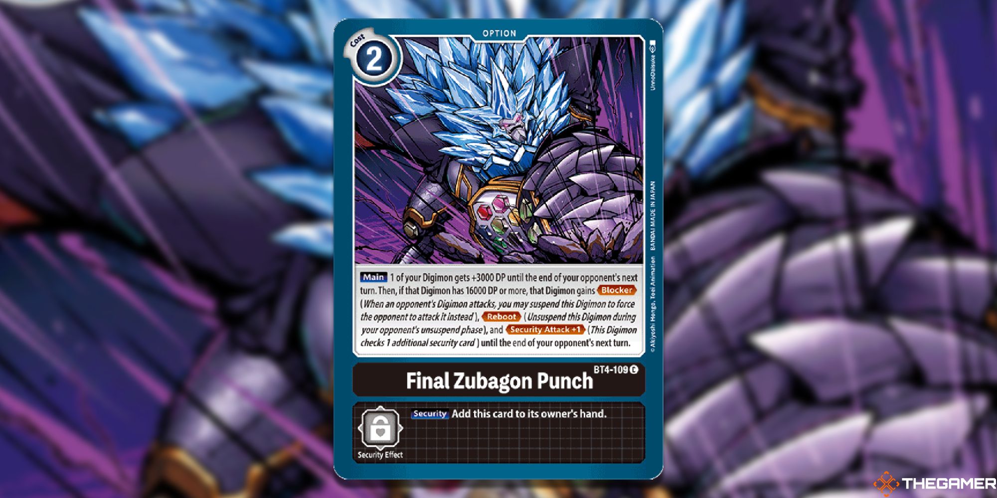 final zubagon punch full card from digimon card game