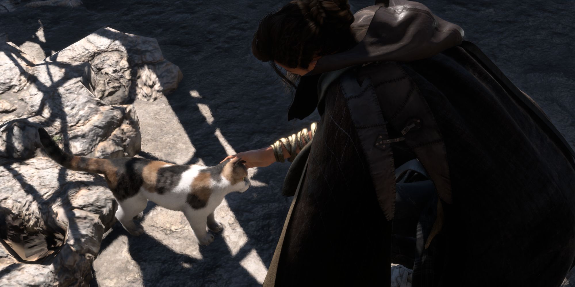 Forspoken - Frey petting a cat