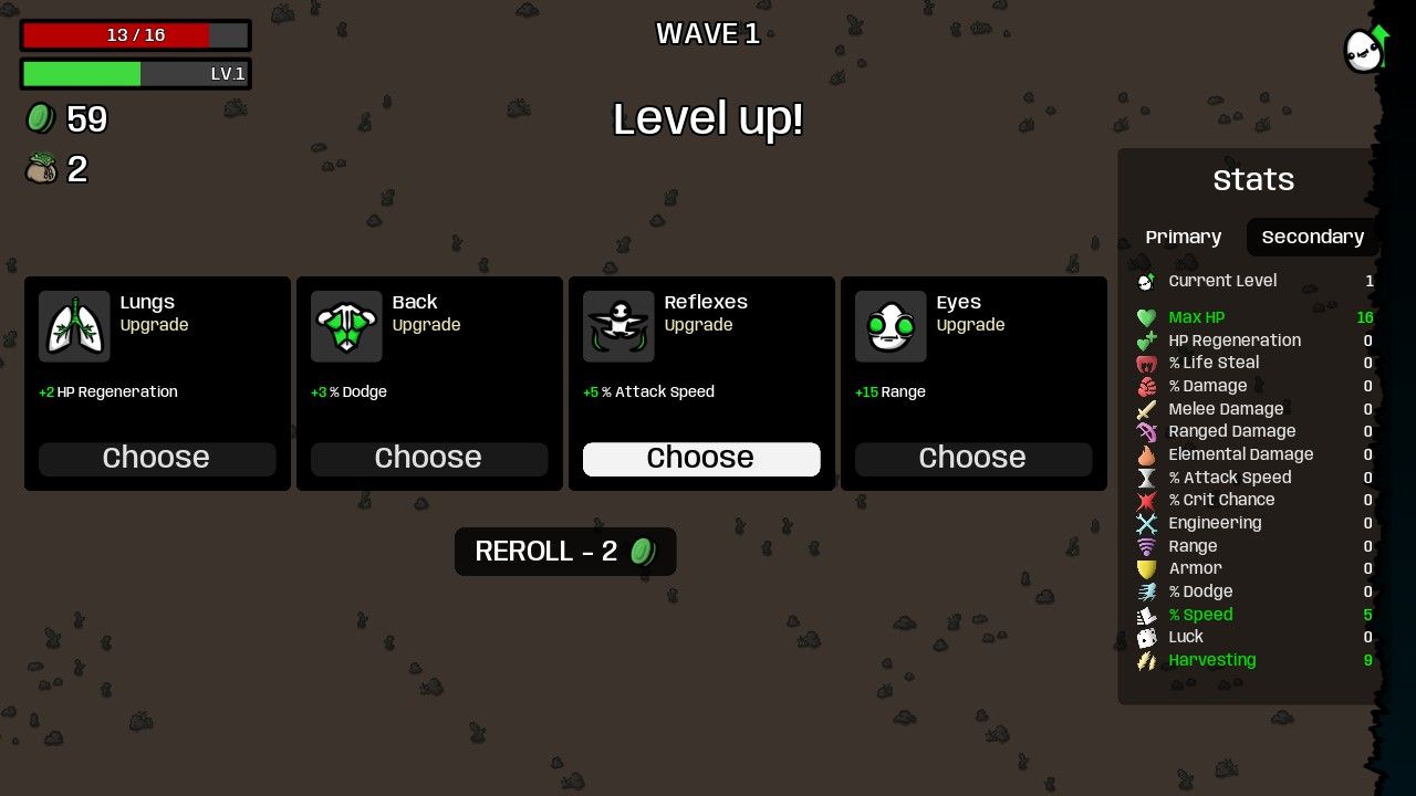The player recently finished a wave and seeks to purchase various upgrades to tackle new enemies.