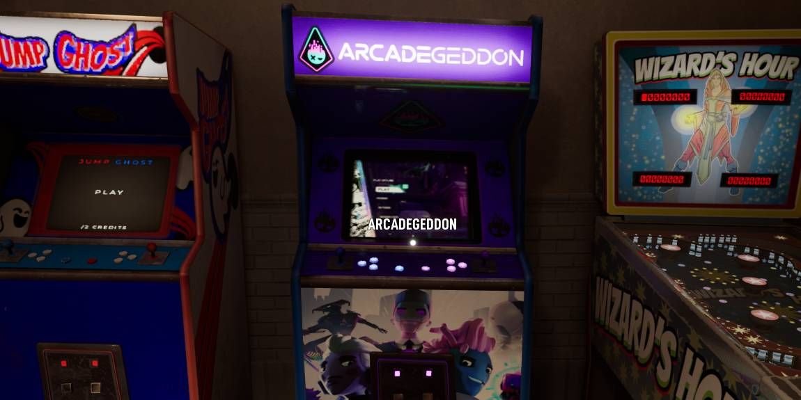 An interactable arcade machine in the Firehouse
