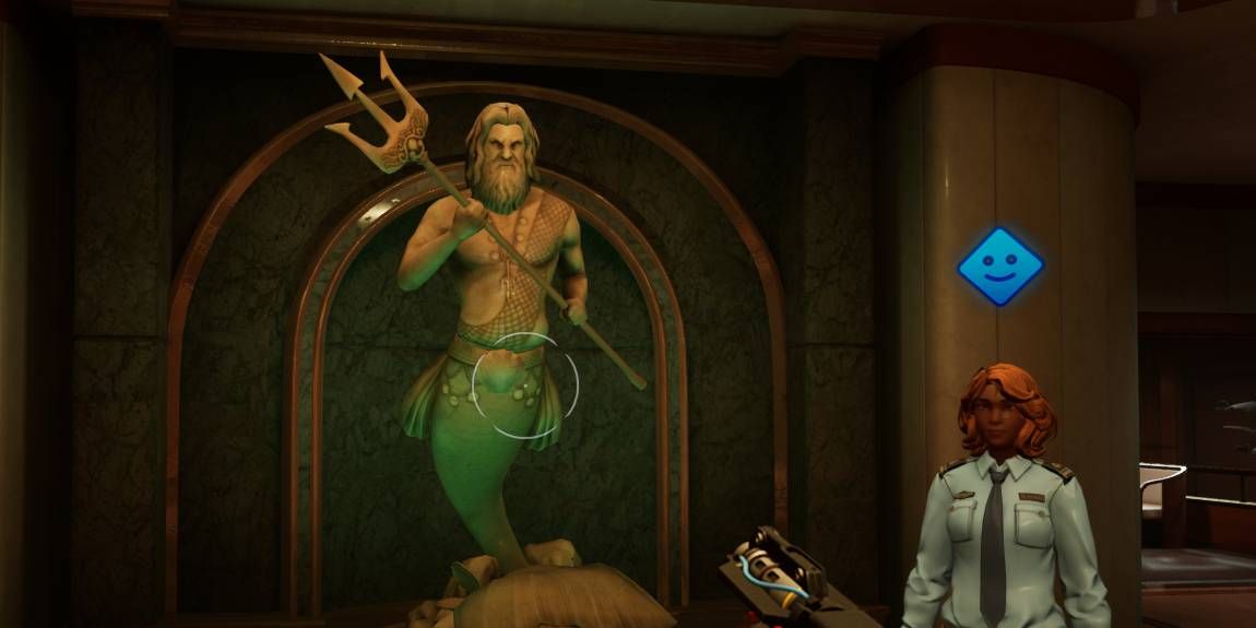 An image of King Triton and a civilian