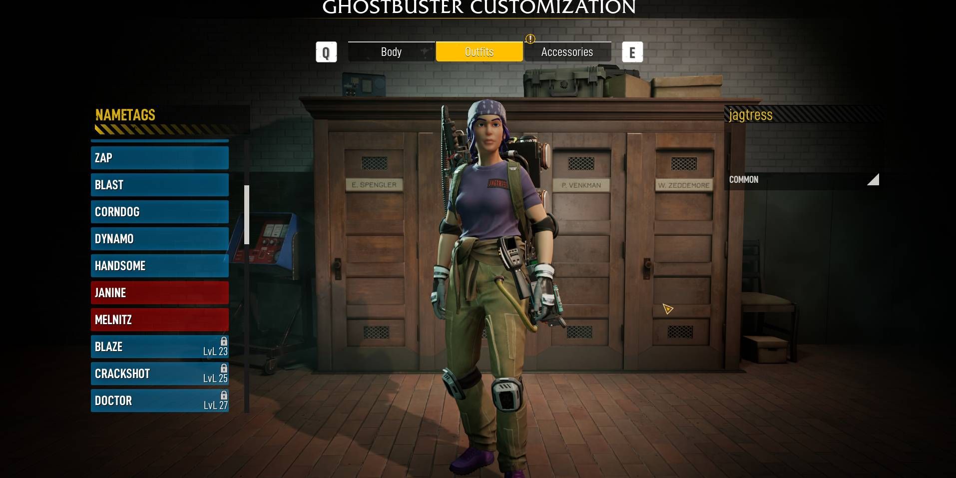 A list of nametags to use for your in game character