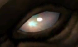 Glowing grey eye