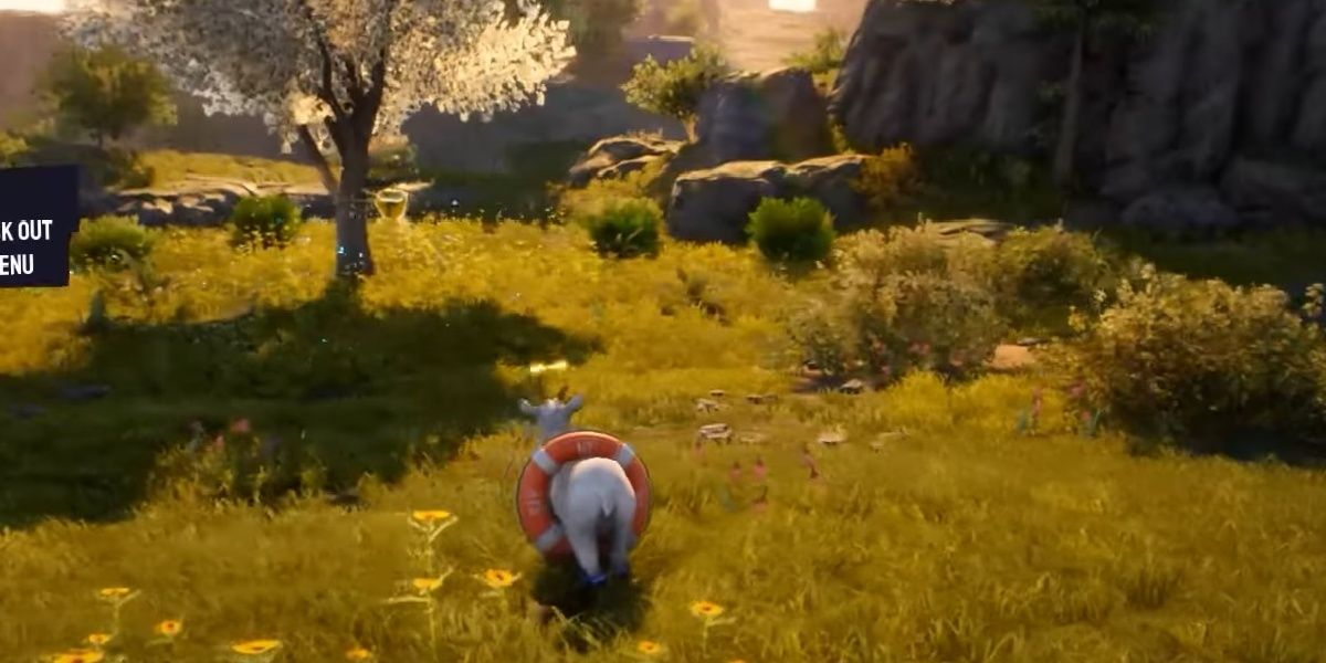 Goat Simulator 3 Fairmeadow's Ranch Tree Of Wisdom Golden Apple Goat Wearing Lifesaver