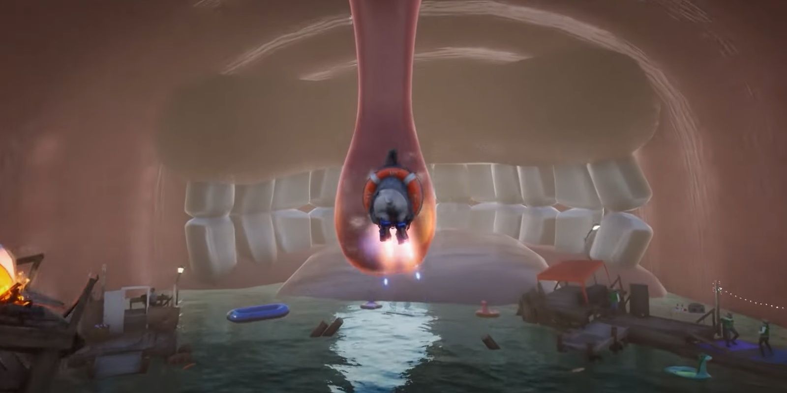 Goat Simulator 3 Goat Headbutting Whale's Uvula Inside Belly Of The Beast