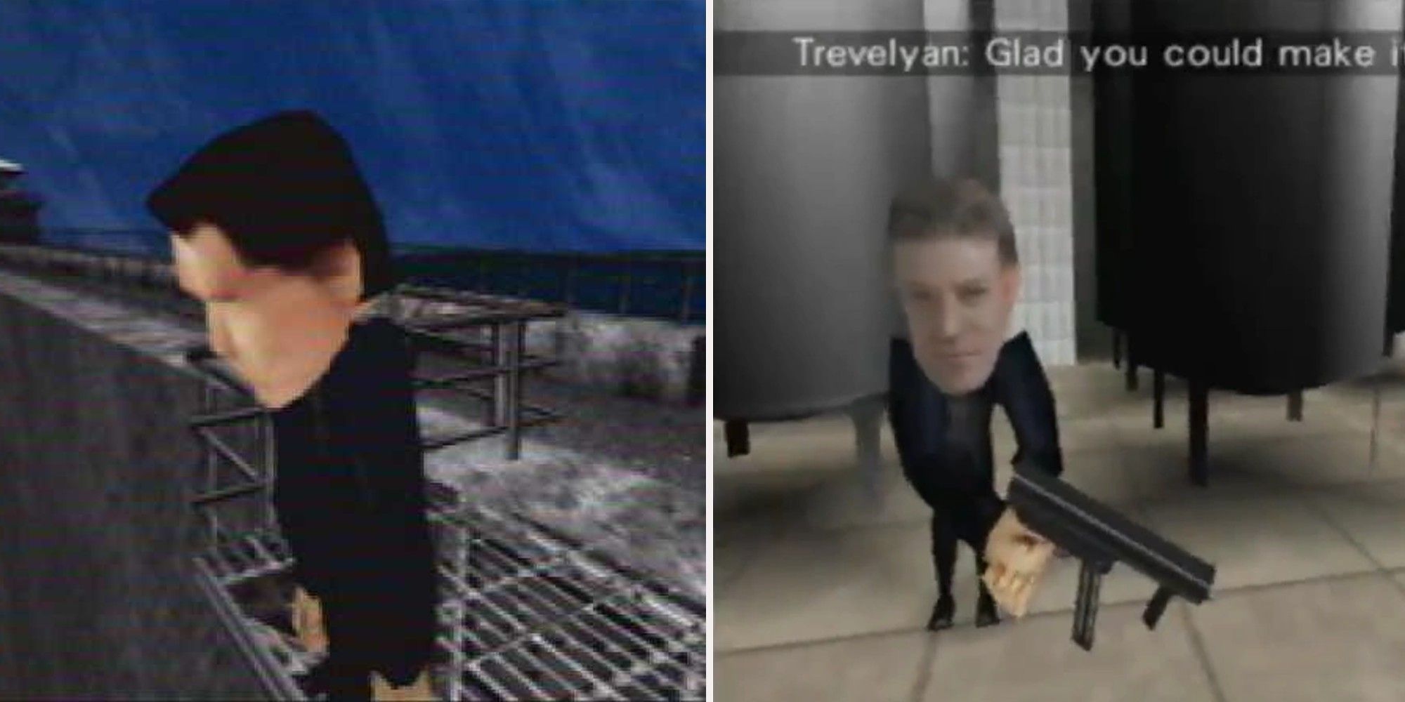 Goldeneye 007 - big head James Bond and Alec Trevelyan