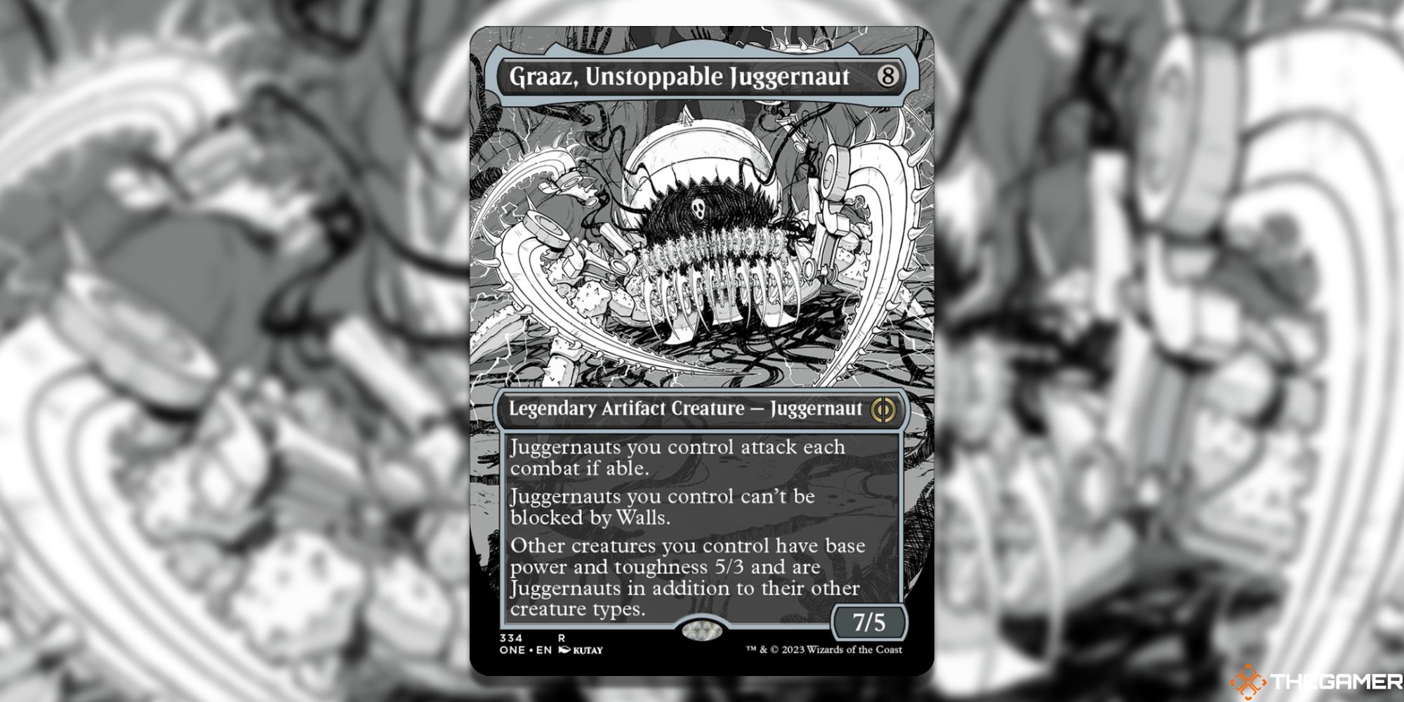 The card Graaz, Unstoppable Juggernaut from Magic: The Gathering.