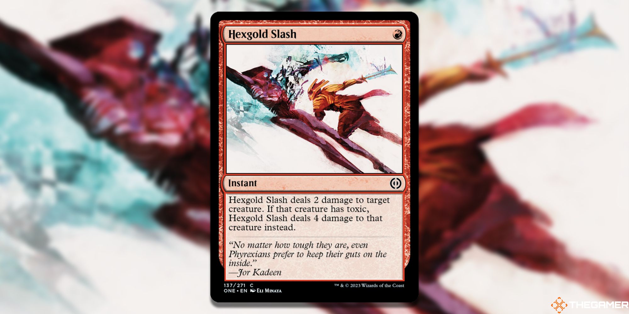 The card Hexgold Slash from Magic: The Gathering.