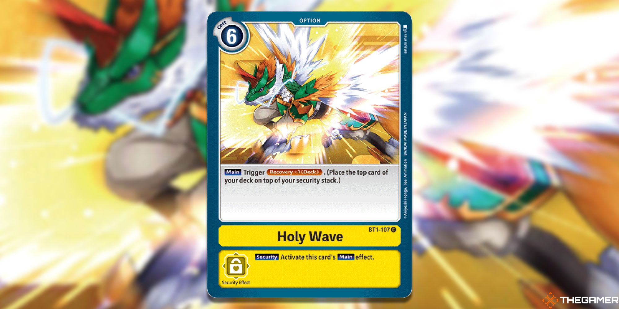 An image of the Holy Wave card from Digimon Card Game. 