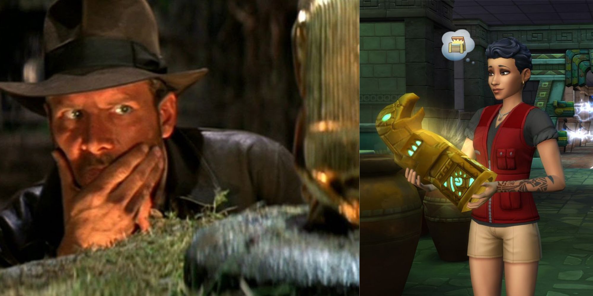 Indiana Jones and the Raiders of the Lost Ark and The Sims 4 Jungle Adventure Game Pack