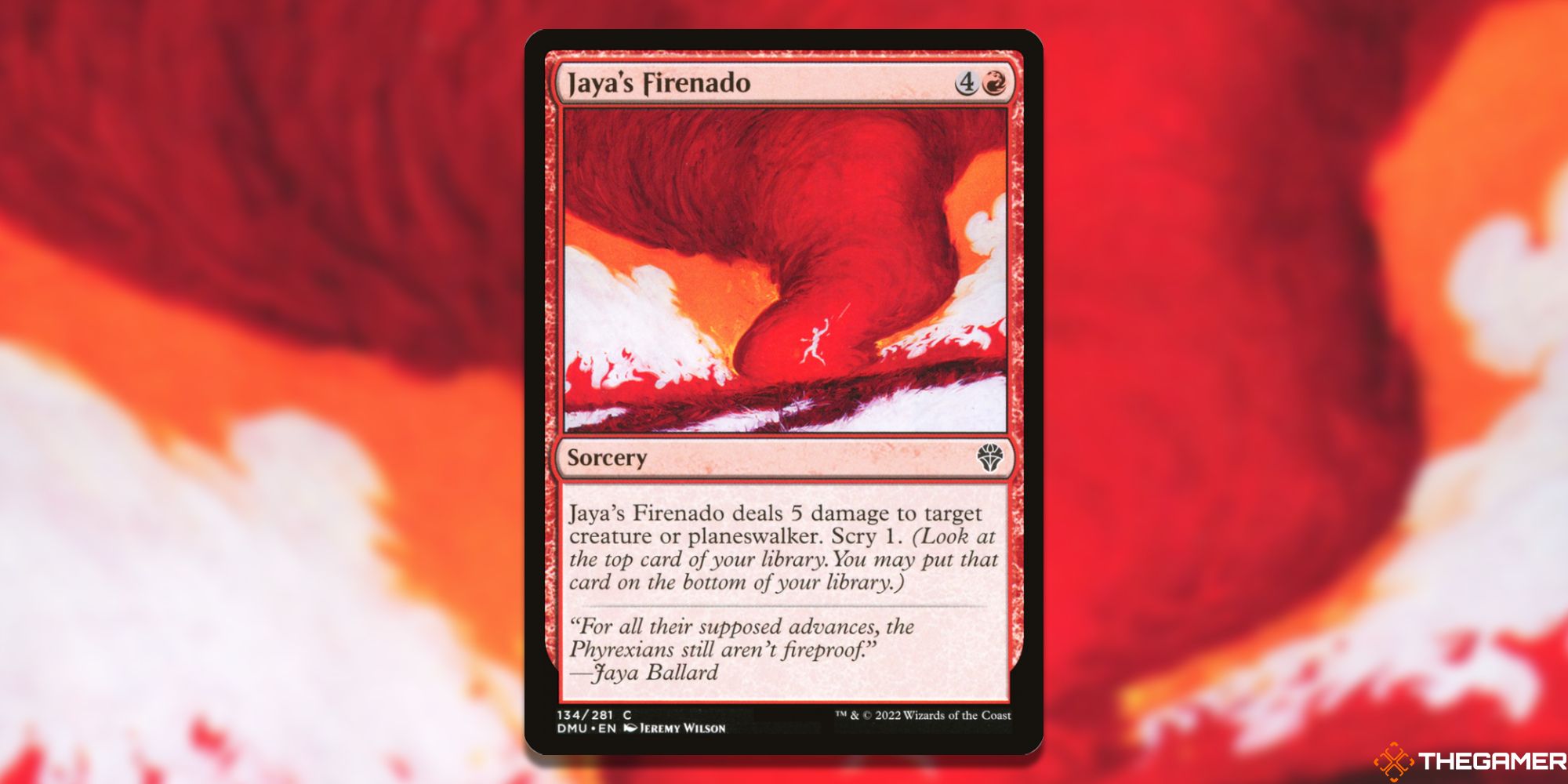 The card Jaya's Firenado from Magic: The Gathering.