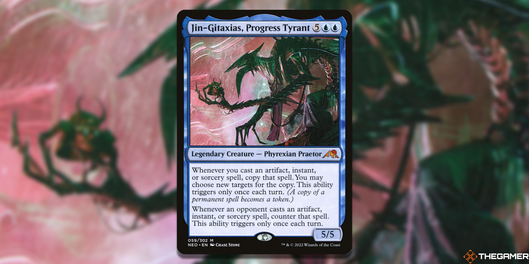The card Jin-Gitaxias, Progress Tyrant from Magic: The Gathering.