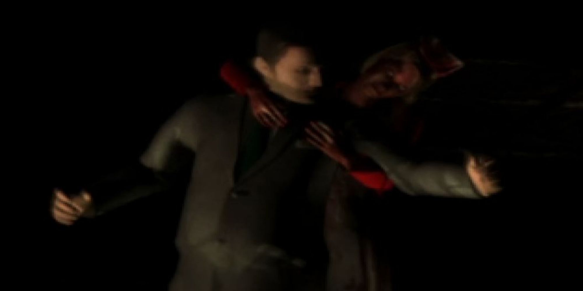 Lisa Garland dragging Doctor Kaufmann down at the end of Silent Hill.