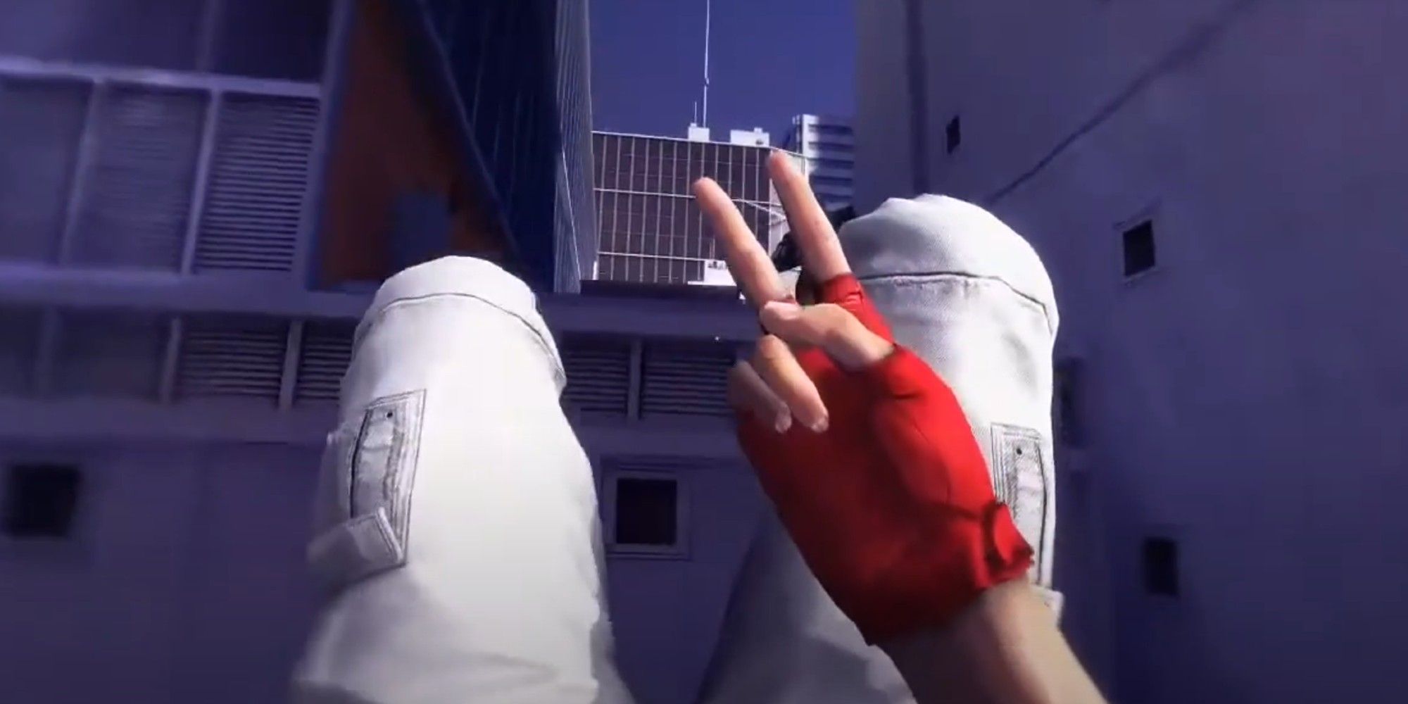 Mirror's Edge Faith Flipping Off a helicopter as she's running away