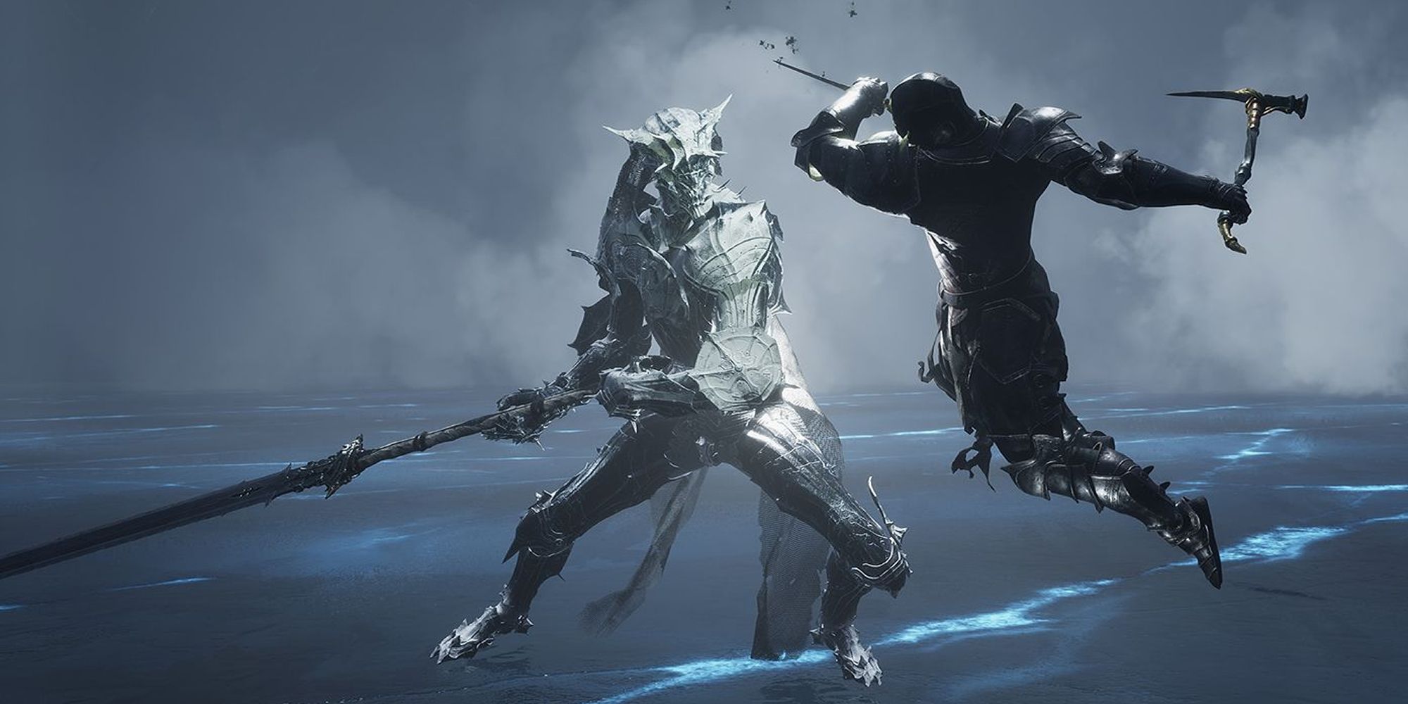 Mortal Shell Shell Leaping At Armored Enemy