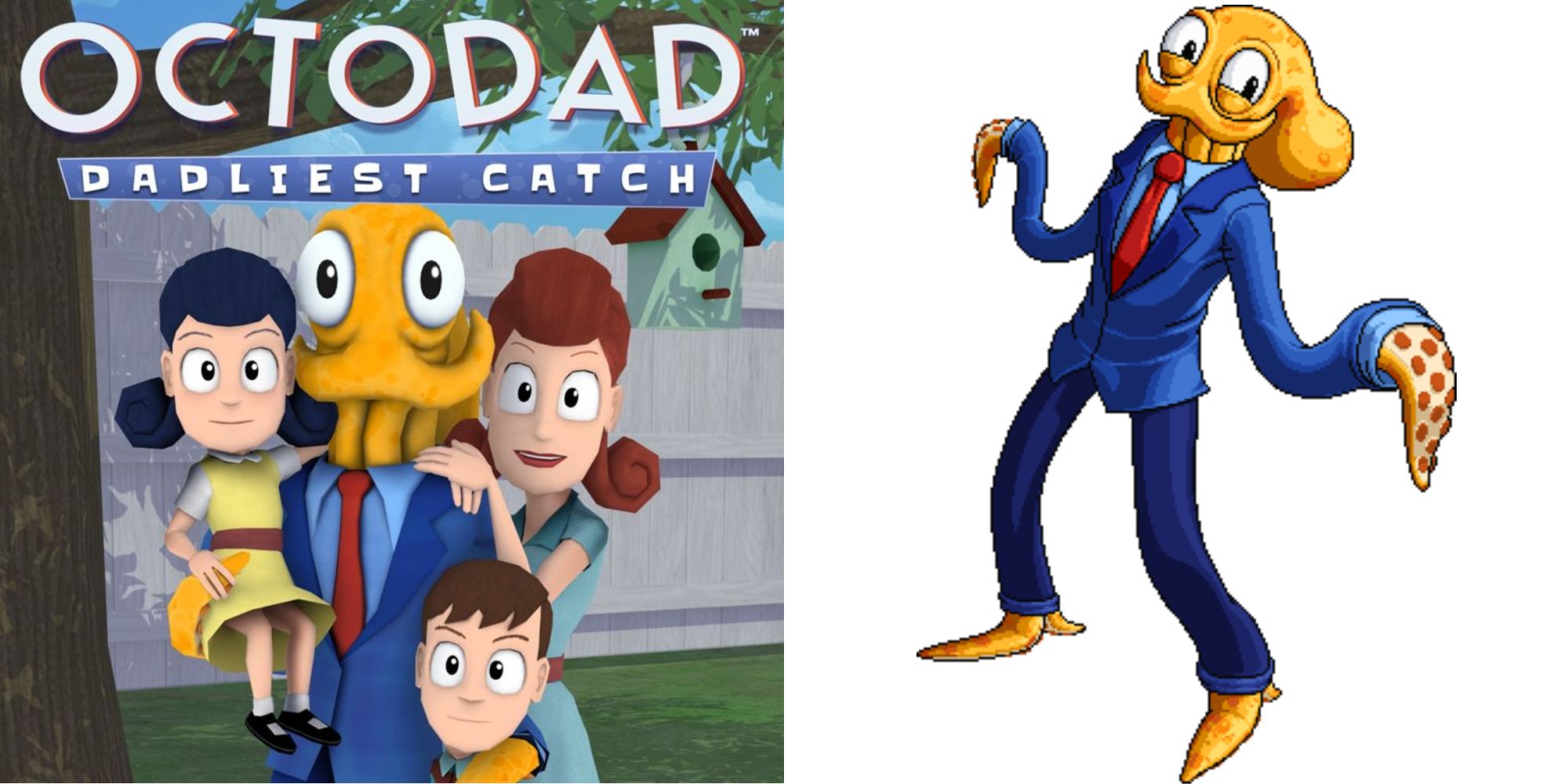 octodad cover art with octodad and family and octodad fraymakers design