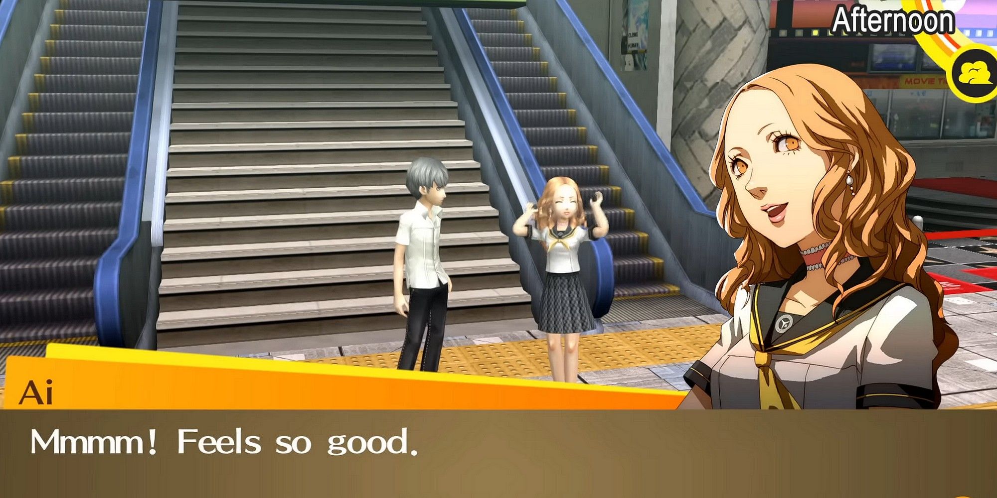 Persona 4 Golden - Yu and Ai in Okina City.