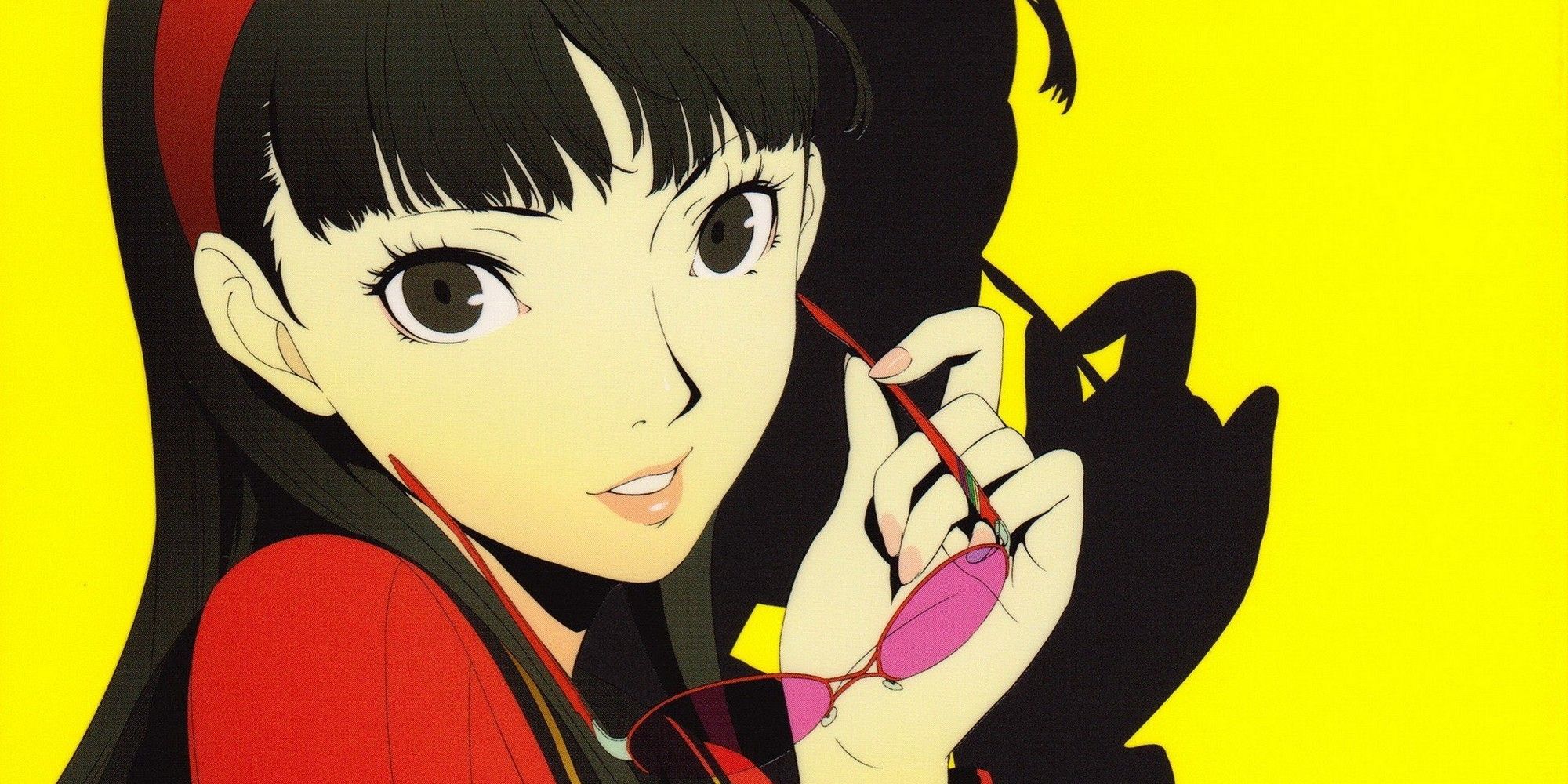 persona 4 golden yukiko amagi posing with her midnight glasses