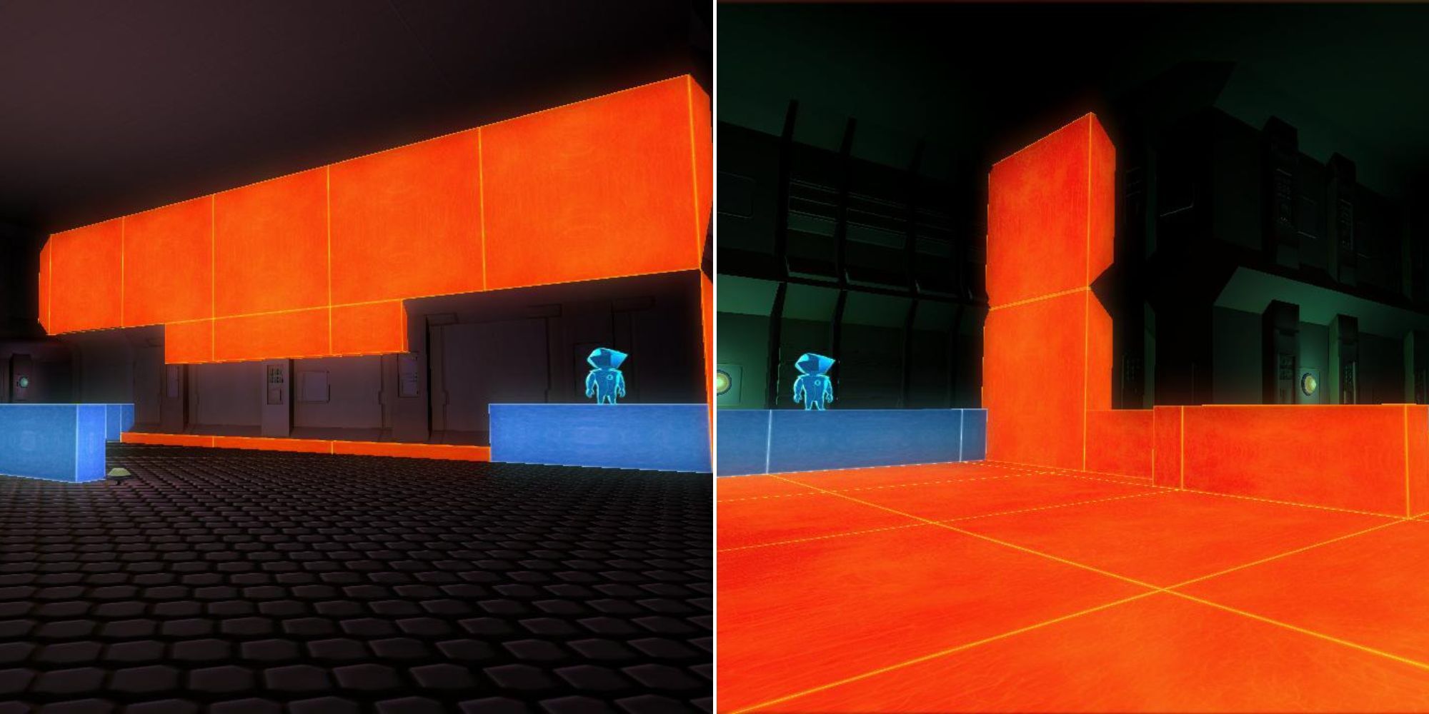 Perspective - In 3rd Person Moving Around The Room -  The 2D Character Now In A New Position To Jump