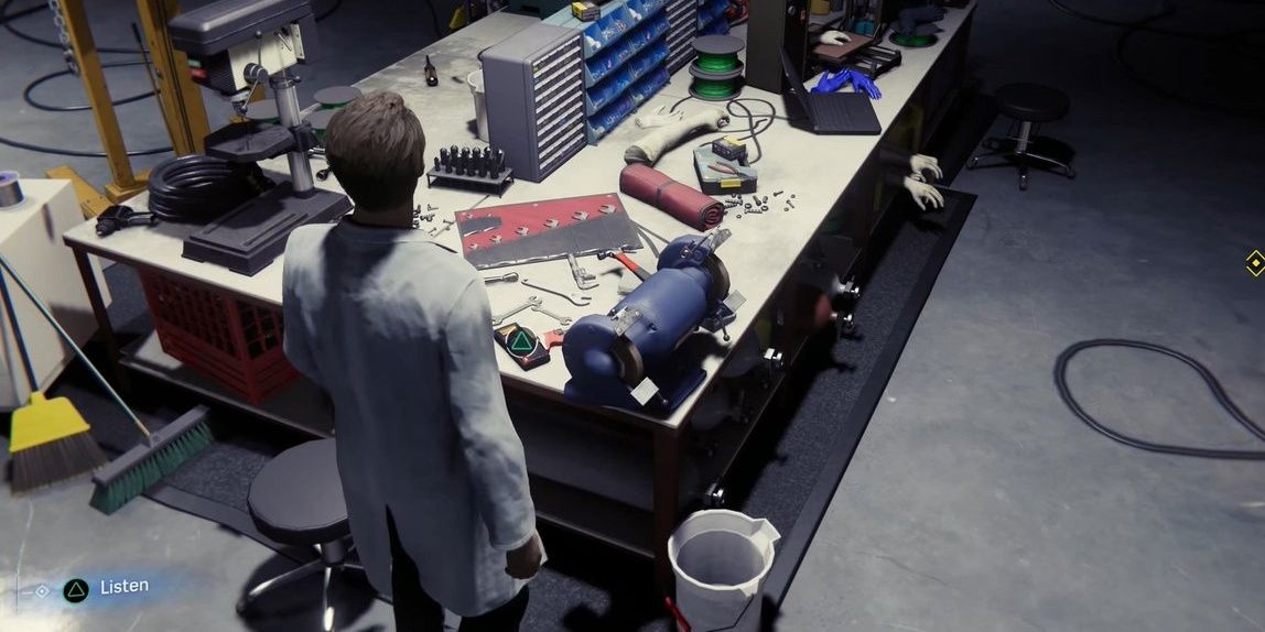 Peter working in a lab in Spider-Man