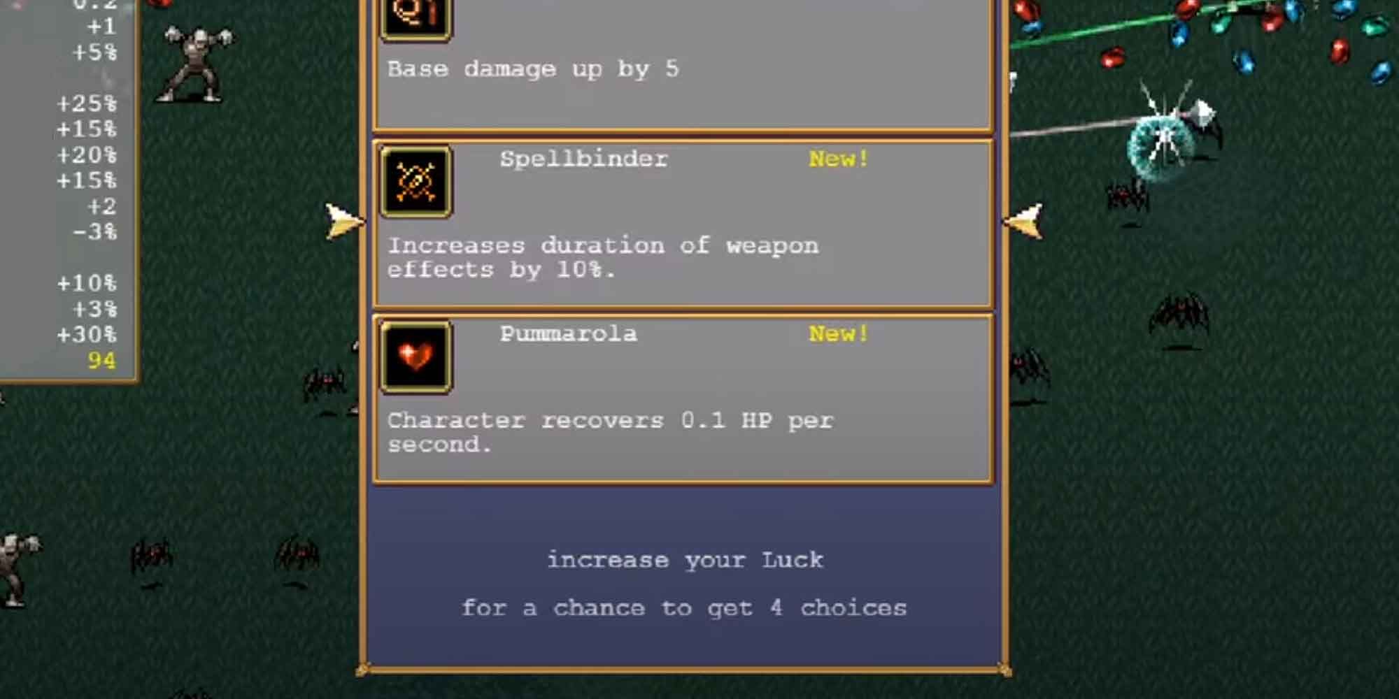 The Pummarola passive item in Vampire Survivors