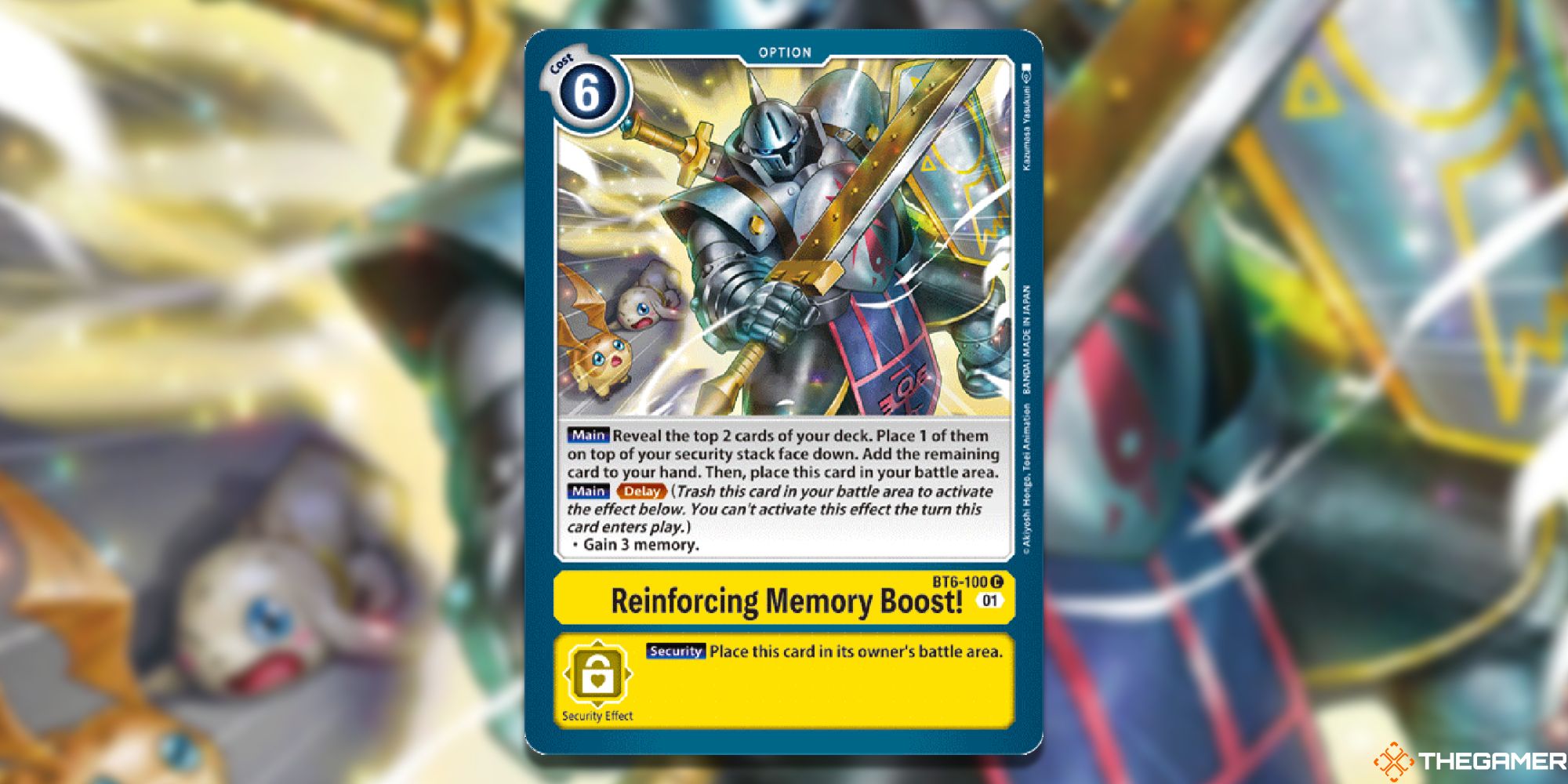 An image of the Reinforcing Memory Boost card from Digimon Card Game. 
