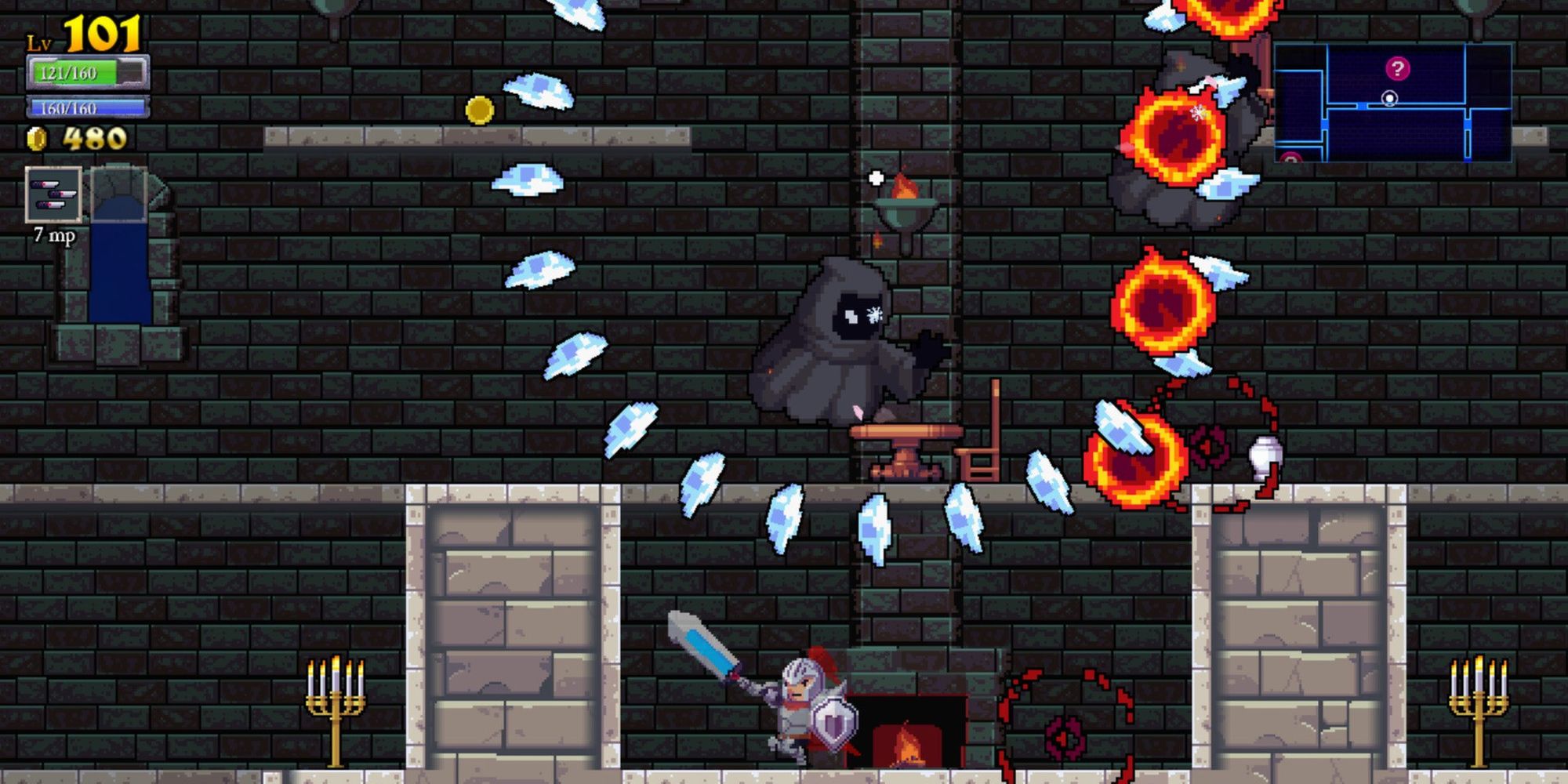 Rogue Legacy Hero Fights An Ice Mage