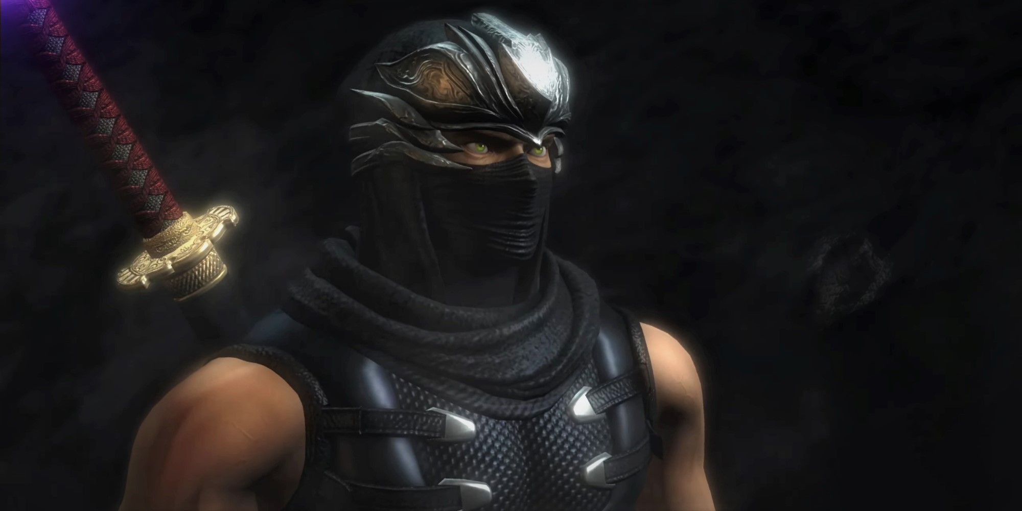 Ryu Hayabusa from Ninja Gaiden looking to the upper right