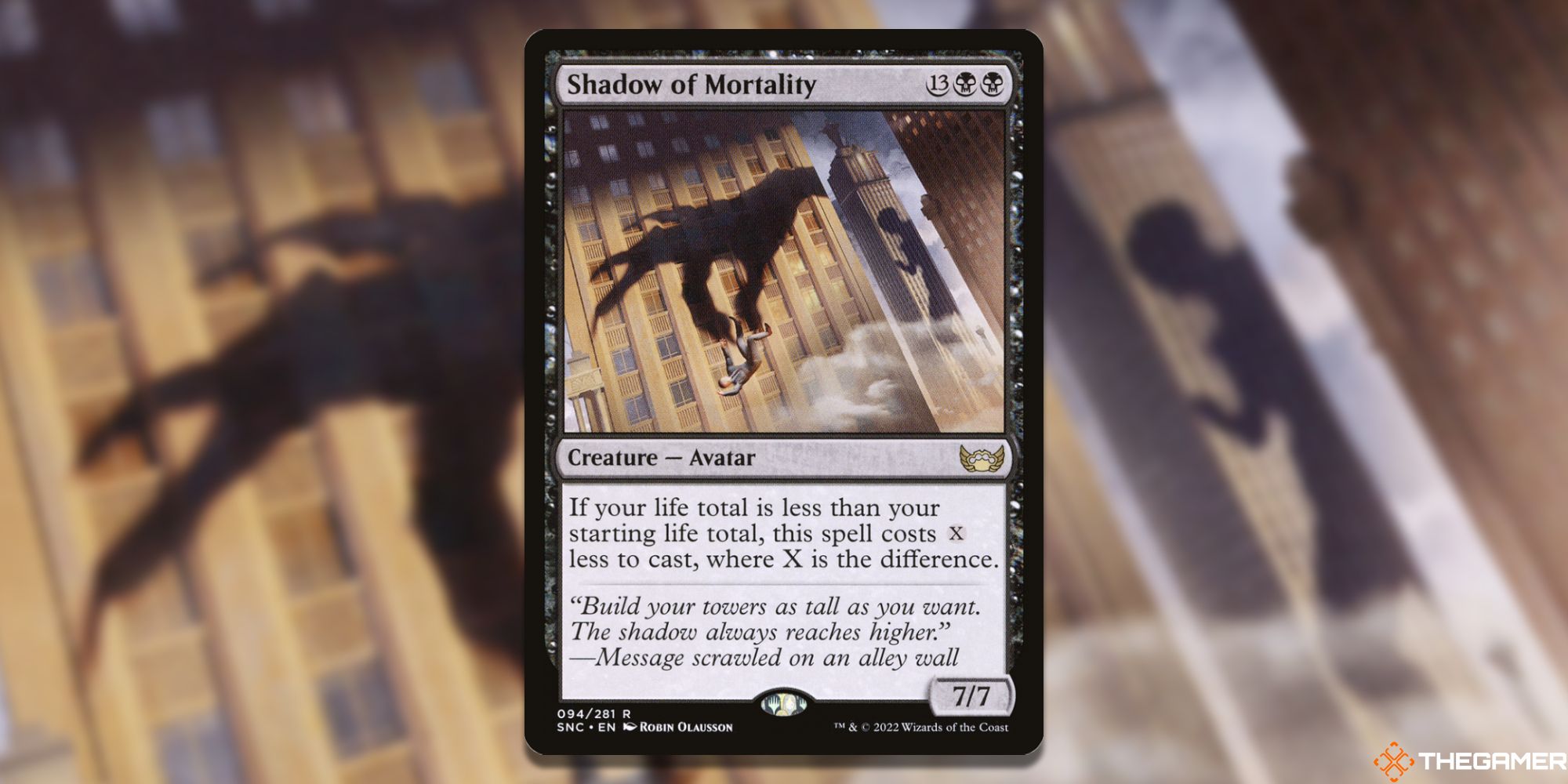 The card Shadow of Mortality from Magic: the Gathering.