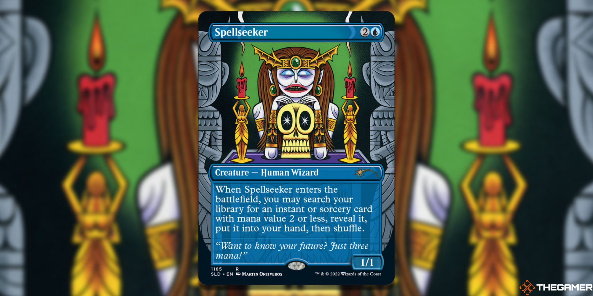 The card Spellseeker from Magic: The Gathering.