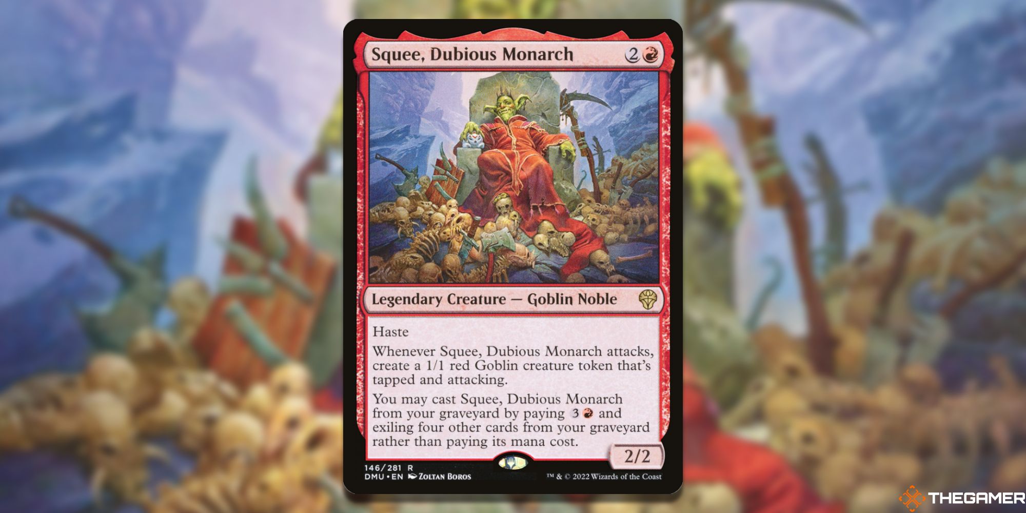 The card Squee, Dubious Monarch from Magic: The Gathering.