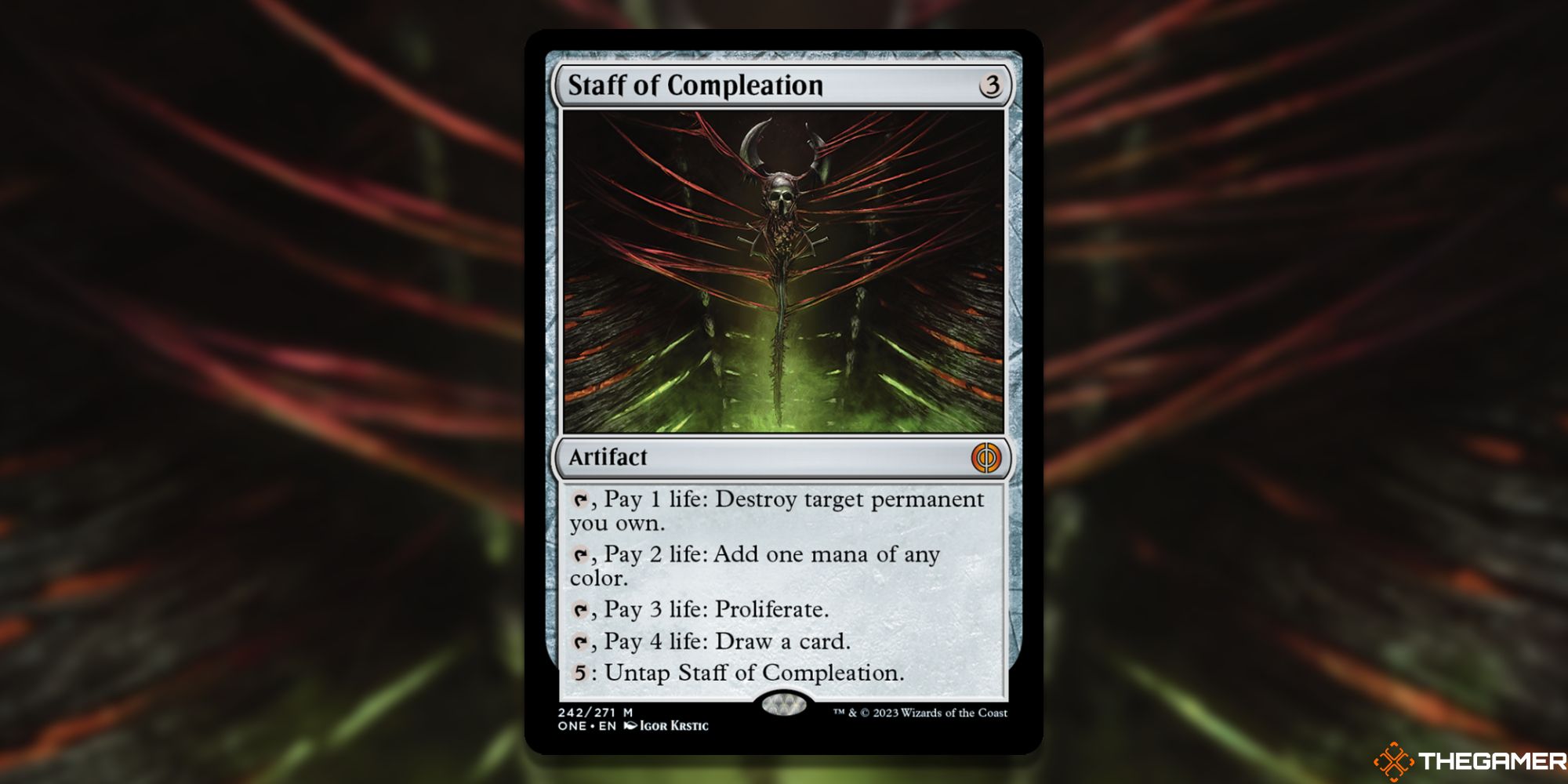The card Staff Of Compleation from Magic: The Gathering.