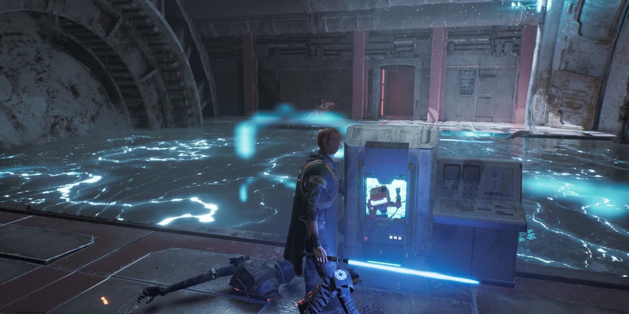 Star War Jedi Fallen Order - Room full of eletric water