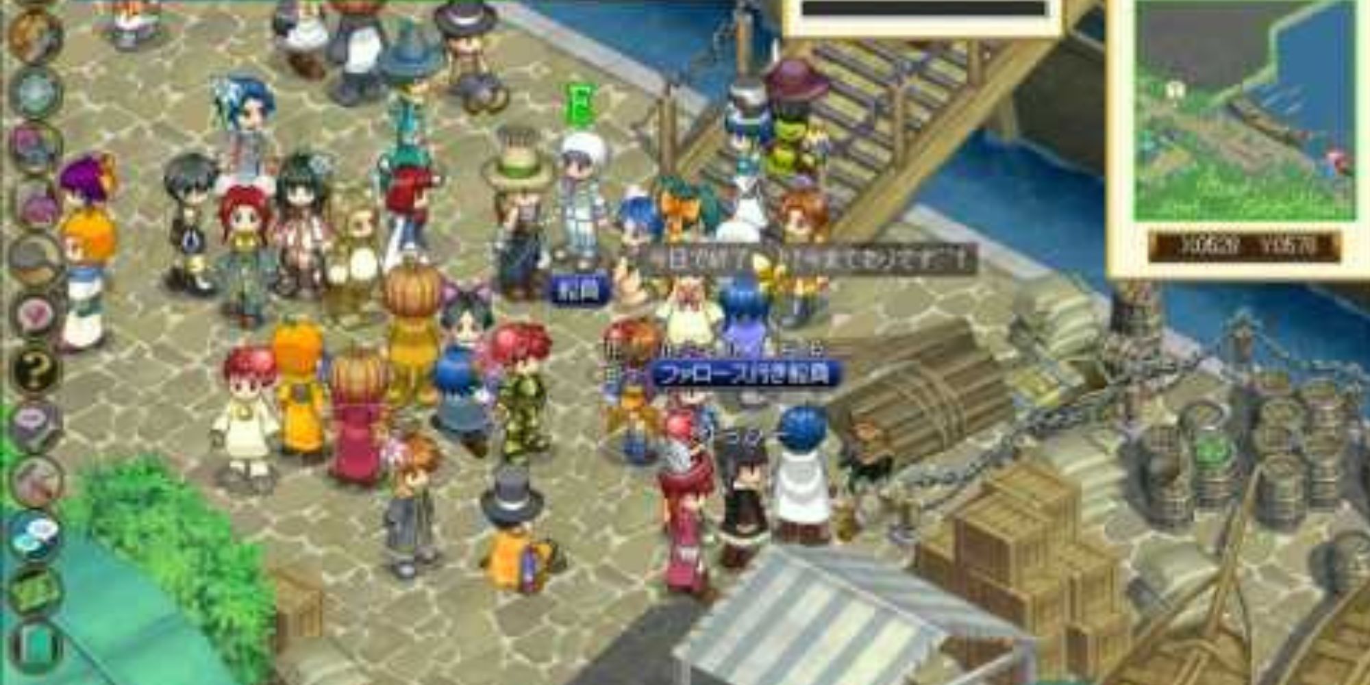 A grouping of characters on a dock in Tales Of Eternia Online