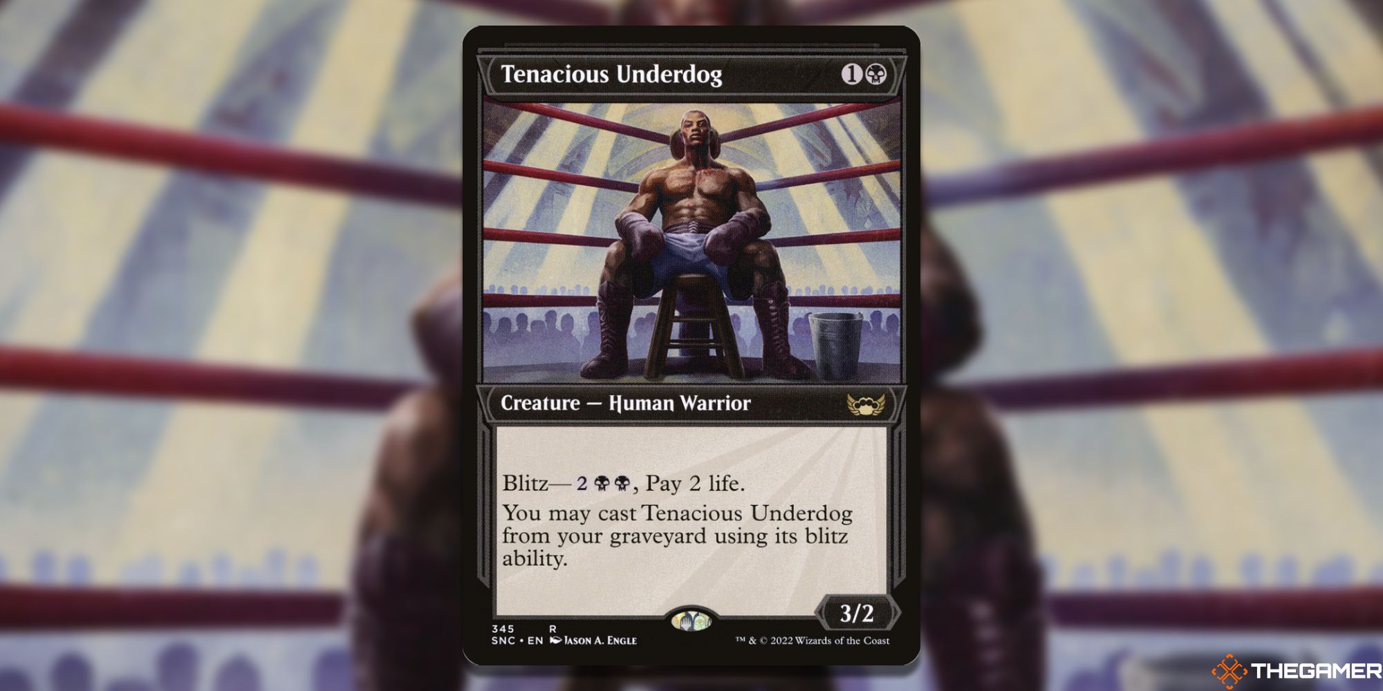 The card Tenacious Underdog from Magic: the Gathering.