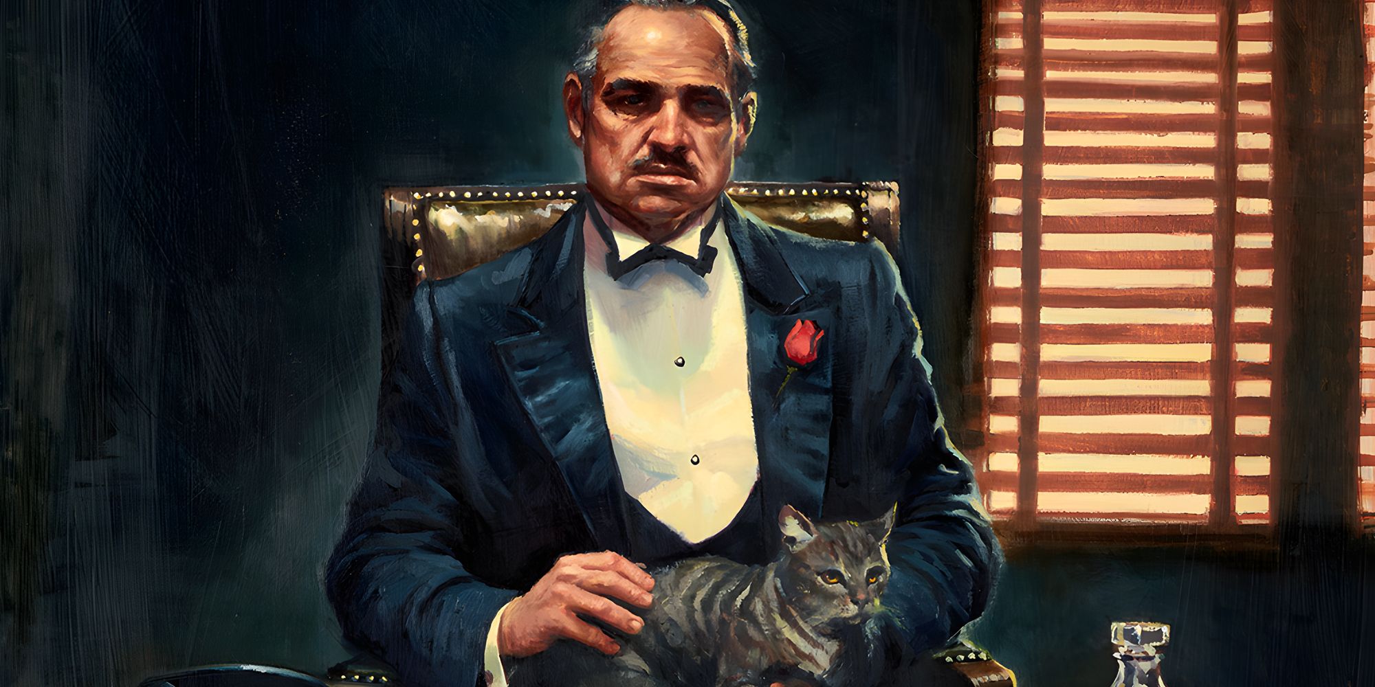 The Godfather stroking a cat