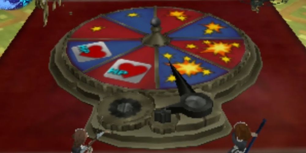 The Wheel of Fortune during the Strength and Fortune boss in Persona 3 Portable