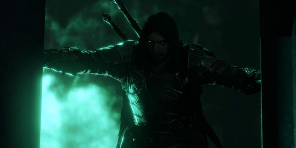 Talion enters the doors to the great hall within the tower.