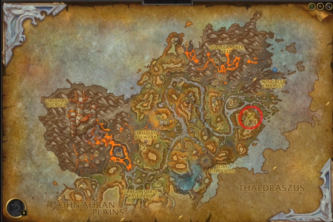 An In-Game Map of The Waking Shores