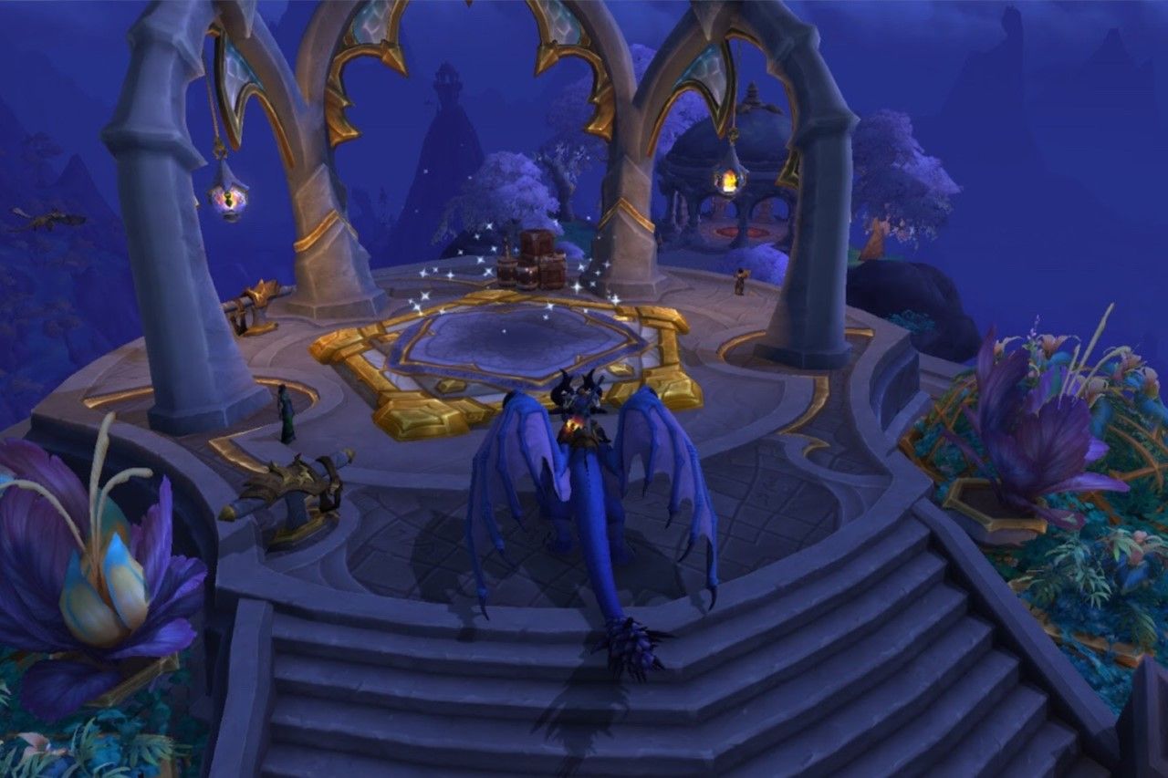 A Dragon Mount Standing on a Customisation Platform