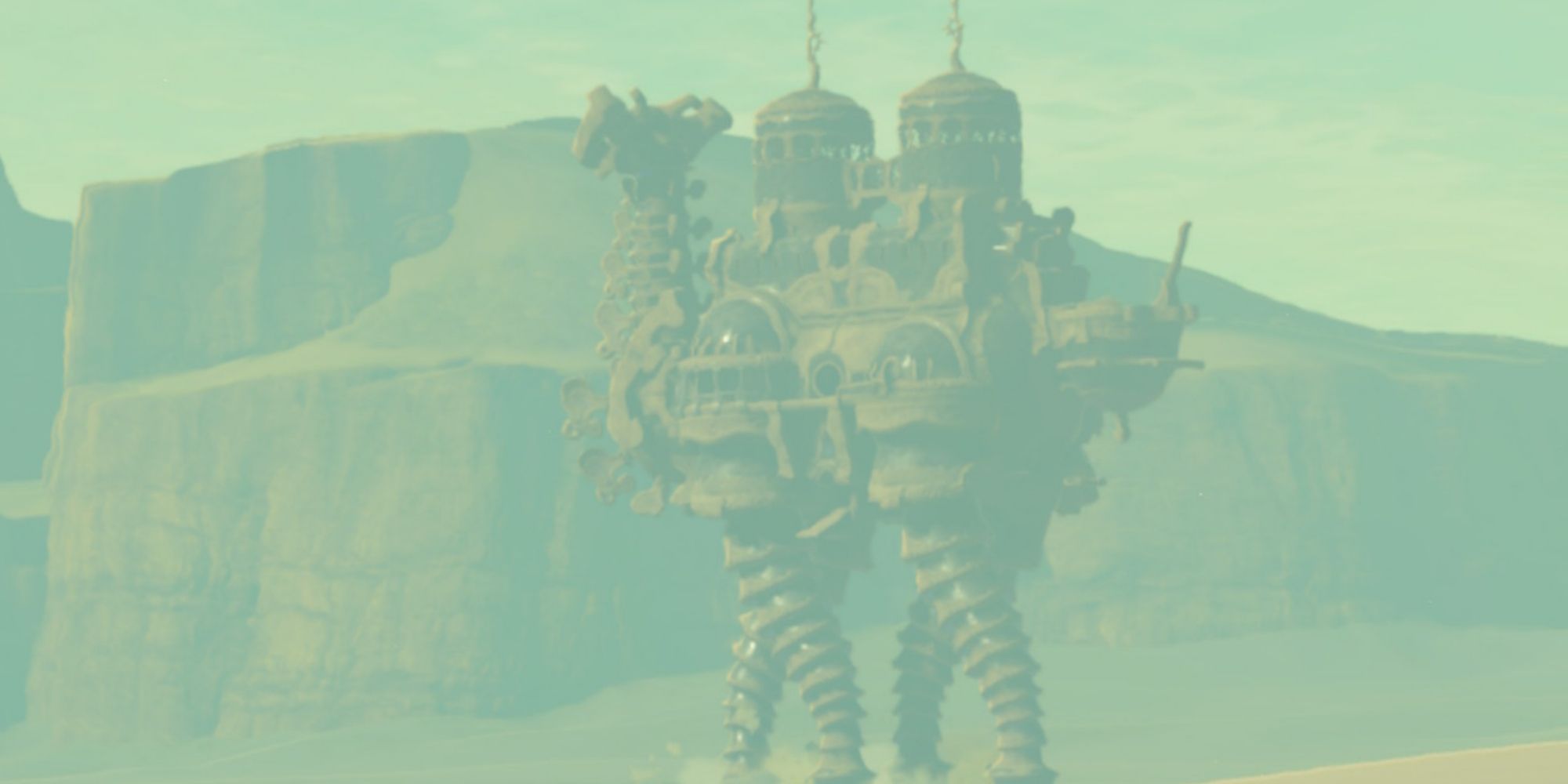 Vah Naboris walking across the desert in Breath of the Wild.
