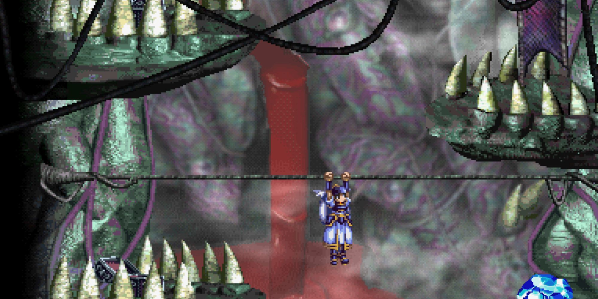 Valkyrie Profile Lenneth - Black Dream Tower Rope Swinging