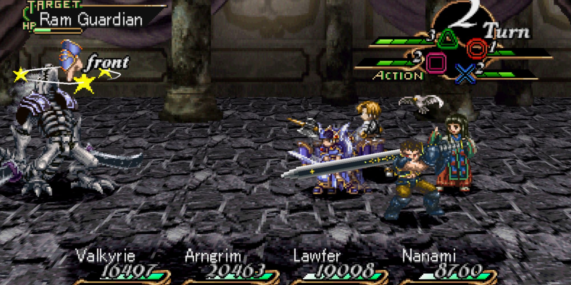 Valkyrie Profile Lenneth - Brahms Castle Ram Guardian combat