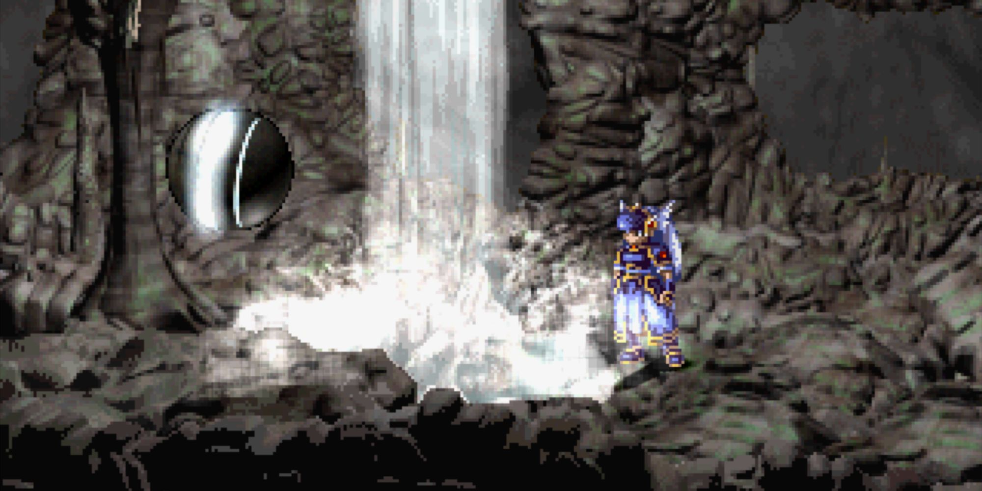 Valkyrie Profile Lenneth - Cave of Thackus Waterfall and Floating Orb