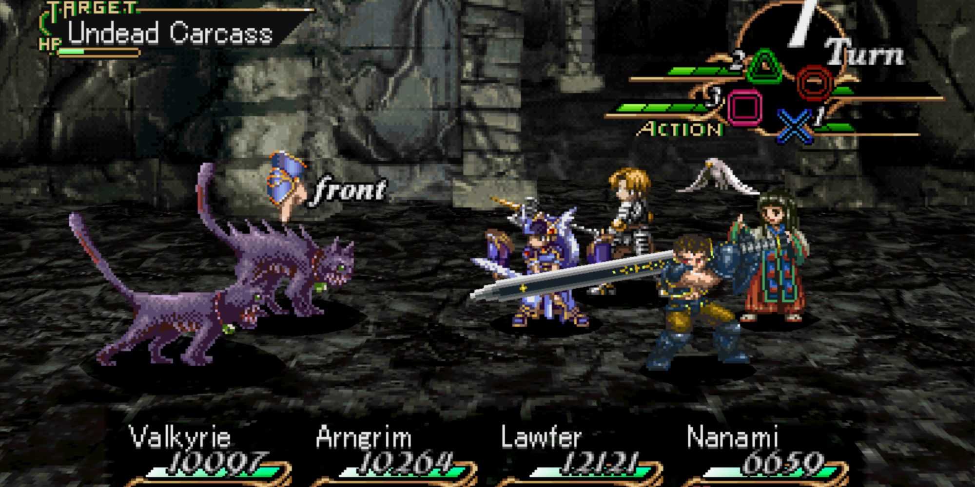 Valkyrie Profile Lenneth - Dark Tower of Xervah Combat against undead carcasses